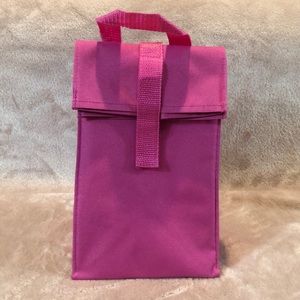 Pink fabric lunch bag